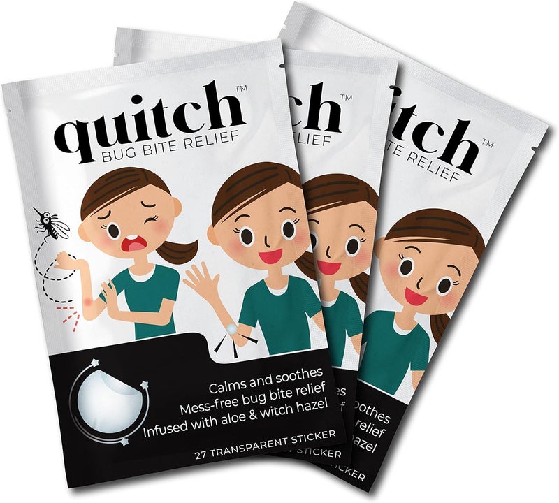 quitch Bug Bite Patches 3x27ct, Natural Itch Relief Stickers for Kids & Baby, Anti-Itch Cream Alternative, Mosquito bite Treatment, Summer Travel & Camp Essentials, Soothing After bite Patches - Image 1
